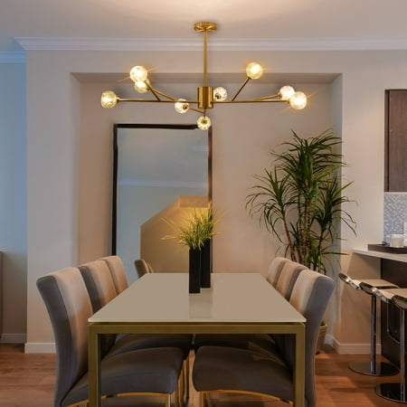 

LANTRO JS Modern American chandelier golden iron -9 bulb
