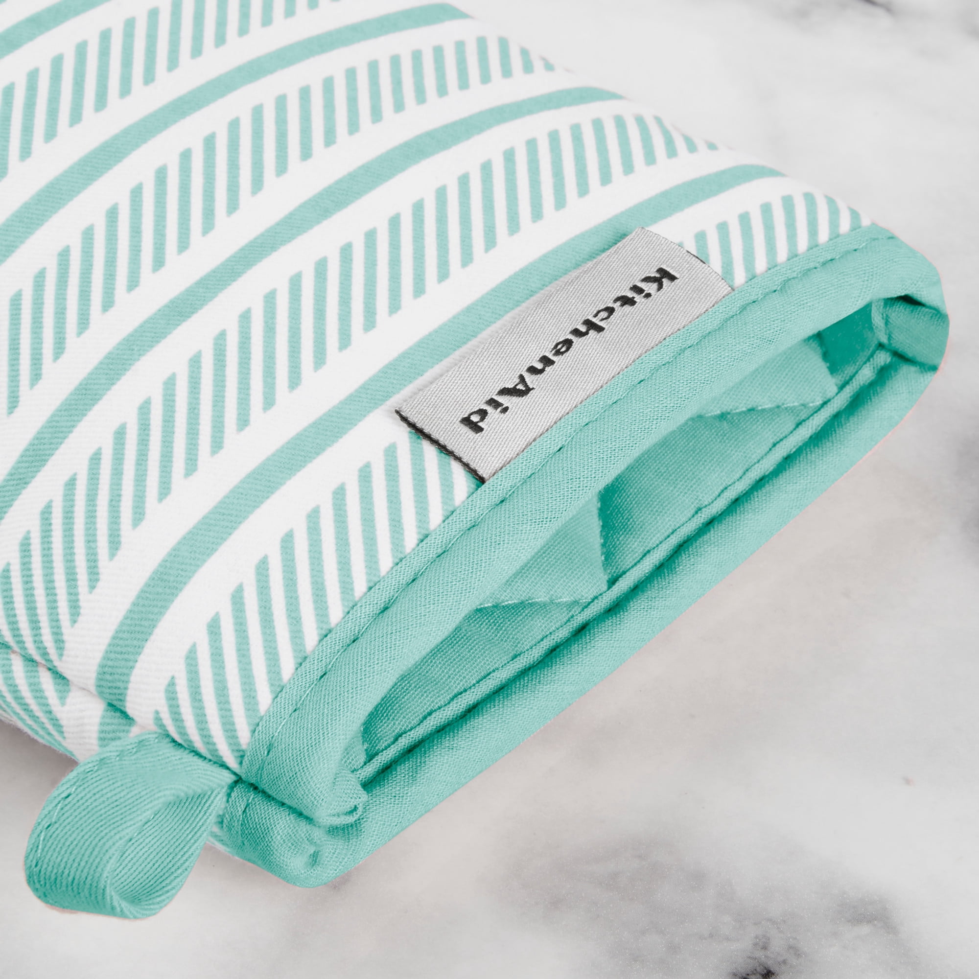 KITCHENAID Albany Mini Oven Mitt 2-Pack Set, Mineral Water, 5.5"x8"