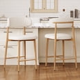 thumbnail image 2 of Leumius 26" Counter Height Bar Stools Set of 2,Upholstered Linen Bar Chairs with Metal Legs,Modern Kitchen Island Counter Chairs for Kitchen Island,Dining Room,300LBS,Beige, 2 of 8
