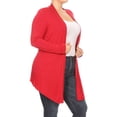thumbnail image 2 of Women's Plus Size Solid Open Draped Front Long Sleeve Relaxed Cardigan, 2 of 5