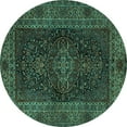 thumbnail image 1 of Ahgly Company Indoor Round Persian Turquoise Blue Traditional Area Rugs, 3' Round, 1 of 4