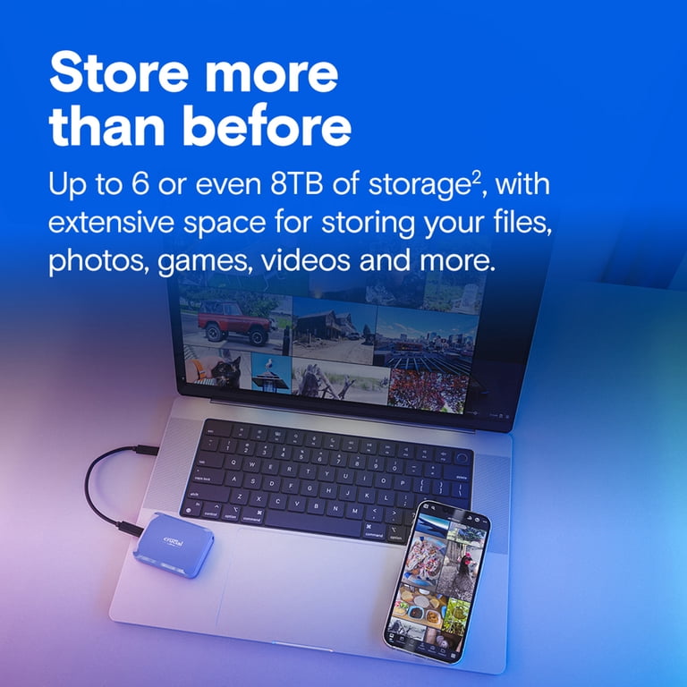 Crucial X10 2TB Portable Solid State Drive - External - USB 3.2