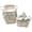 White Wash, variant on 12 Pack Handmade Handwoven Rectangular Bamboo Utility Baskets with Ear Handles – 8” White Wash, Multipurpose Storage, Vanity, Pantry, Gift & Decorative Baskets – Bulk Supply Set