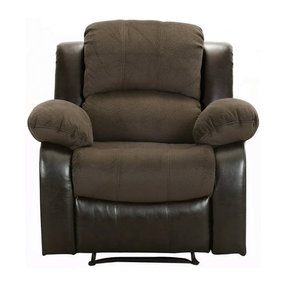 OakvillePark Tillinghast Microfiber Fabric Upholstered Reclining Chair, Chocolate