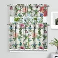 thumbnail image 2 of Floral Farmhouse Curtains 36 Inch Short - 3 Panel Boho Country Set with Vintage Botanical Print, Rod Pocket, 2 of 5