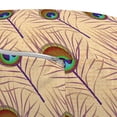 thumbnail image 3 of Feather Pouf Cover with Zipper, Native Style Art of Diagonally Arranged Peacock Fluff Plumage, Soft Decorative Fabric Unstuffed Case, 30" W X 17.3" L, Pale Peach Multicolor, by Ambesonne, 3 of 5