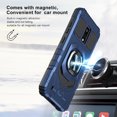 thumbnail image 3 of TJS for BLU View 4 (B135DL) Phone Case, with Tempered Glass Screen Protector, [Military Grade] Robotic Magnetic Support Car Mount Metal Ring Holder Kickstand Cover (Blue), 3 of 6