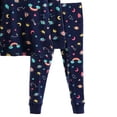 thumbnail image 5 of WIBACKER 1-7 Years Toddler and Little Girls' Long Sleeve Top and Pants Regular Fit 100% Cotton 2 Piece Pajama Set - Rainbow, 5 of 6