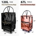 thumbnail image 5 of Pasman Large Black Foldable Rolling Grocery Bag with 5 Wheels, 120L Fabric Shopping Tote, 5 of 10