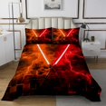 thumbnail image 1 of Erosebridal Teens Lightsaber Coverlet Set Twin, Square Geometry Bedding Set, Orange Red 2 Pieces, 1 of 5