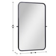 thumbnail image 4 of Emma + Oliver 35" x 27" Rectangular Pivot Wall Mirror with Slim Black Frame and Silver Backed Glass for Clarity for Bathrooms, 4 of 11