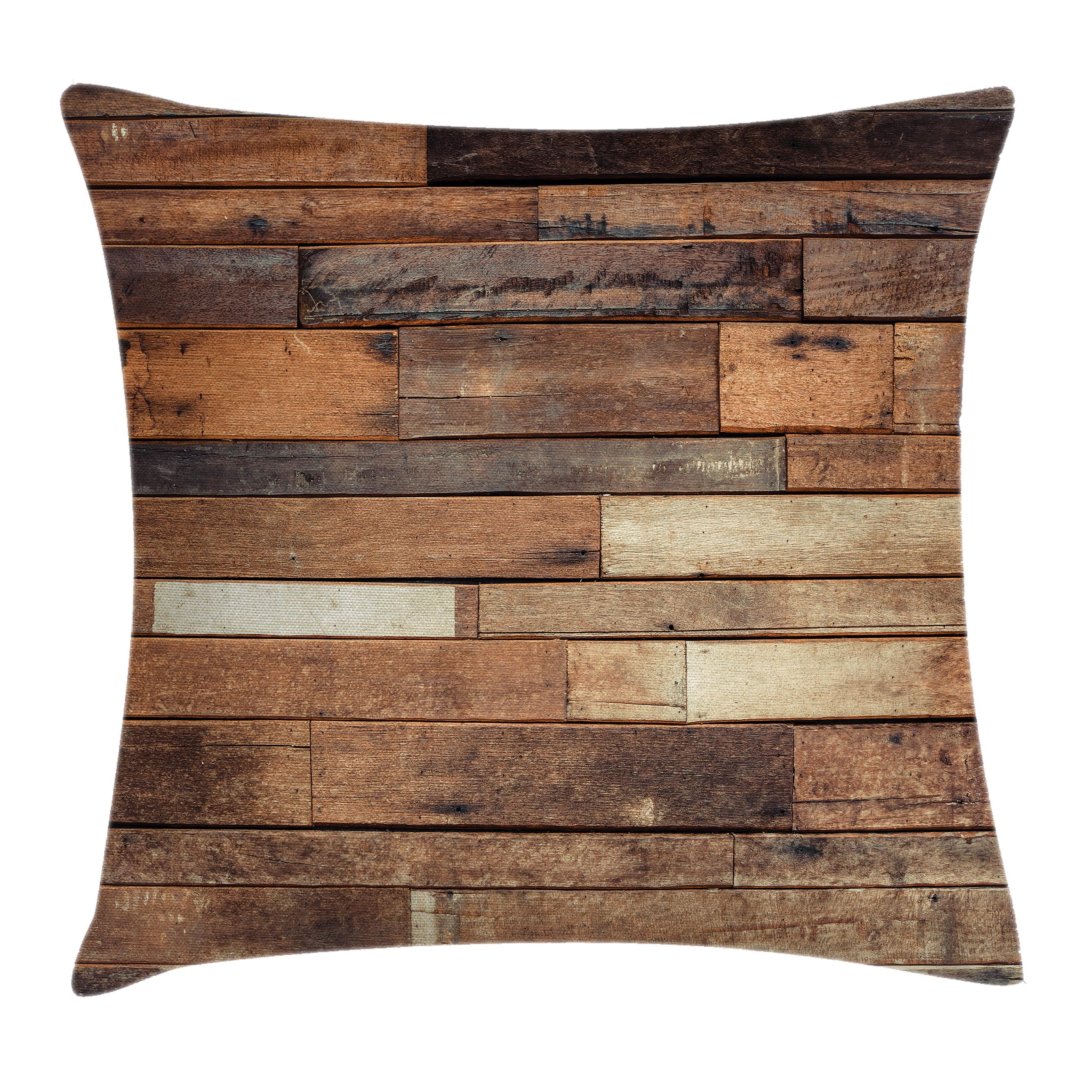 Wooden Throw Pillow Cushion Cover, Rustic Floor Planks Print Grungy