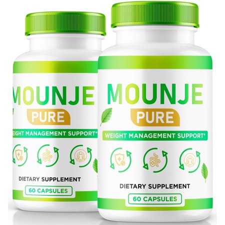 (2 Pack) Mounje Pure Capsules, Official MounjePure Ashitaba - The Key to a Healthy and Fit Body, Premium Keto Pills to Support an Active Lifestyle and Overall Wellness, All Natural (120 Capsules)
