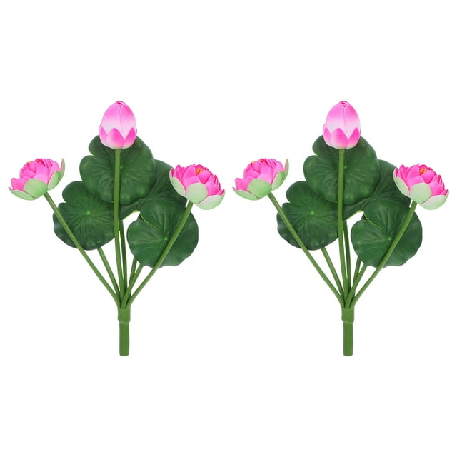 2 ramos de flores de loto artificiales, arreglos florales de mesa.