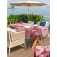 thumbnail image 5 of Outdoor Tablecloth with Umbrella Hole for Patio/Picnic/Party/Camping, Pink Mountain Waterproof Table Cloth Rectangle Table Cover Washable, Misty Forest Nature Woodland Pine Tree Landscape (54"x 80"), 5 of 8