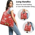 thumbnail image 2 of 5 Pack Foldable Shopping Bag,Red Christmas Snowman Pattern Reusable Grocery Bags with Pockets,Large Reusable Tote Bags with Handles Waterproof & Lightweight, 2 of 6