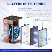 Air Purifiers For Bedroom H13 True Hepa Filter High-end Wooden Air Purifiers For All Home Scenes Large Room | 1000 Sq. Ft. Coverage 3-Level Fan Speeds Ultra-Quiet Removes 99.9% Of Particles, Walnut