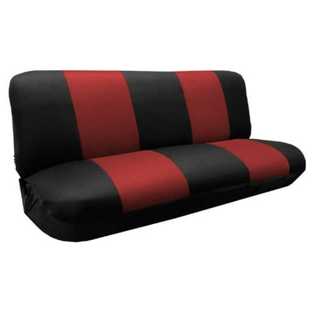 Chevy Passenger Van - Premier Knit Mesh Full Size Bench Seat Cover for Pickups Vans SUV\'s Black and Red Stripes High Quality Polyester Mesh For Chevy Silverado