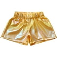 thumbnail image 4 of YONGHS Girls Shiny Metallic Shorts Hot Pants Disco Dance  Party Performance Costumes Yellow 7-8, 4 of 7