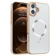 thumbnail image 5 of Dteck Magnetic for iPhone 16 Plus, Shockproof Ultra Slim Plating Electroplated PC TPU Drop-Resistant Cover Stylish Anti-Scratch Protection Shell Support Wireless Charging Cover, White, 5 of 7
