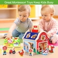 thumbnail image 4 of Toddler Montessori Wooden Farm Animal Toys for 1 2 3 Year Old Girls Boys, Sorting Barn Toy with Blocks Puzzles, Baby Shape Sorter Learning Toys, Christmas Birthday Gifts for Toddlers 1-3, 4 of 8
