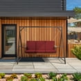 thumbnail image 2 of ARDEN Indoor / Outdoor Swing Cushion Set, 56 x 20, Water Repellent, Fade Resistant, Cushion Set for swing or bench Ruby Red Leala, 2 of 8