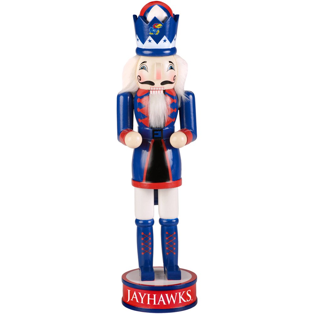 Forever Collectibles NCAA 14" Wooden Nutcracker, University of Kansas
