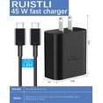 thumbnail image 2 of Cargador Tipo C Carga Rapida 45W, Cargador Tipo C Samsung s24-s23-ultra con 1.8M Cable USB C Carga Rapida,Cargador USB C para Samsung Galaxy S24/S21/ s24-23Ultra/S9S10/a54 (Negro 1 Pack), 2 of 5