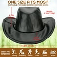 thumbnail image 3 of EINSKEY Packable Cowboy Hat for Women Men, Shapeable Brim UPF50+ Sun Protection, Fedora Panama Western Style Leather Cowgirl Hat, 3 of 9