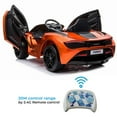 thumbnail image 3 of VOLTZ TOYS 12V Ride on Car for Kids, Mclaren 720S with Remote Control, Leather Seat, Butterfly Doors, Bluetooth MP3 and LED Lights, Licensed Model (Orange), 3 of 9