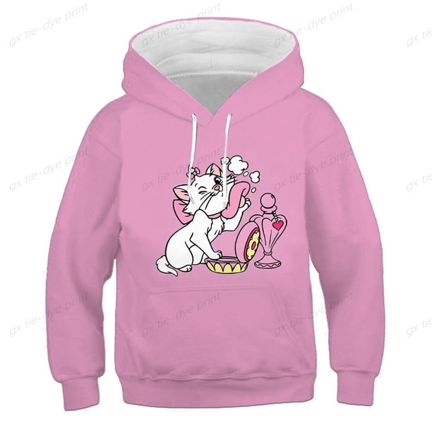 Nueva sudadera con capucha informal, estampado 3d de Disney Mary Cat, sudadera con capucha para niños, jersey de manga larga, calle, niños y niñas160 zhangmengya CONDUJO
