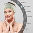 thumbnail image 4 of Yiting 4Pcs Spa Facial Headband Super Absorption Makeup Hair Wrap Adjustable Coral Fleece Hair Band Soft Towel Head Band for Face Washing Shower Sports (Pea Green, Pink-Orange, Blue, Light Purple), 4 of 5