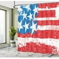 thumbnail image 5 of Ambesonne American Flag Shower Curtain, Retro Royal Art, 69"Wx84"L, Coral White, 5 of 5