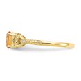 thumbnail image 4 of 10k Yellow Gold Citrine Diamond Ring Birthstone November Gemstone, 4 of 9