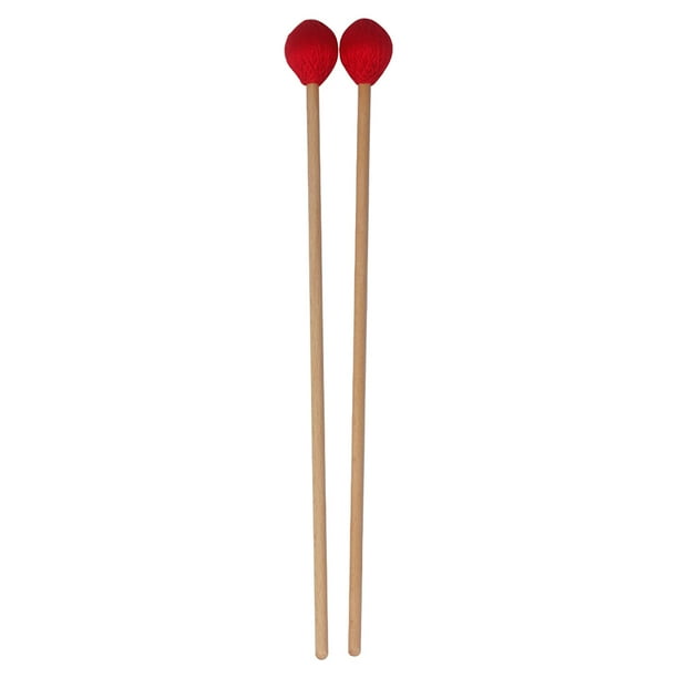 Mazo Mazo de marimba central Mazo de xilófono Glockensplel con mango de haya Kit de percusión Accesorios para instrumentos musicales Mazo para profesionales Aficionados 1 par rojo Maboto Mazo