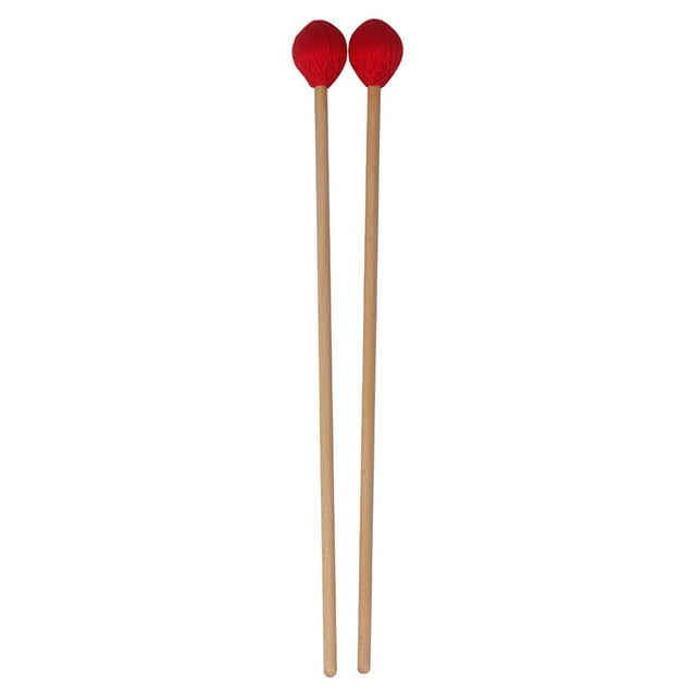 Middle Marimba Stick Mallets Xylophone Glockensplel Mallet with Beech Handle Percussion Kit Musical Instrument Accessories Mallets for Professionals Amateurs 1 Pair Red