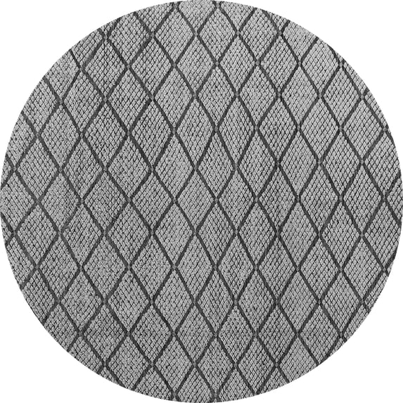 Ahgly Company Indoor Round Abstract Gray Modern Area Rugs, 7' Round
