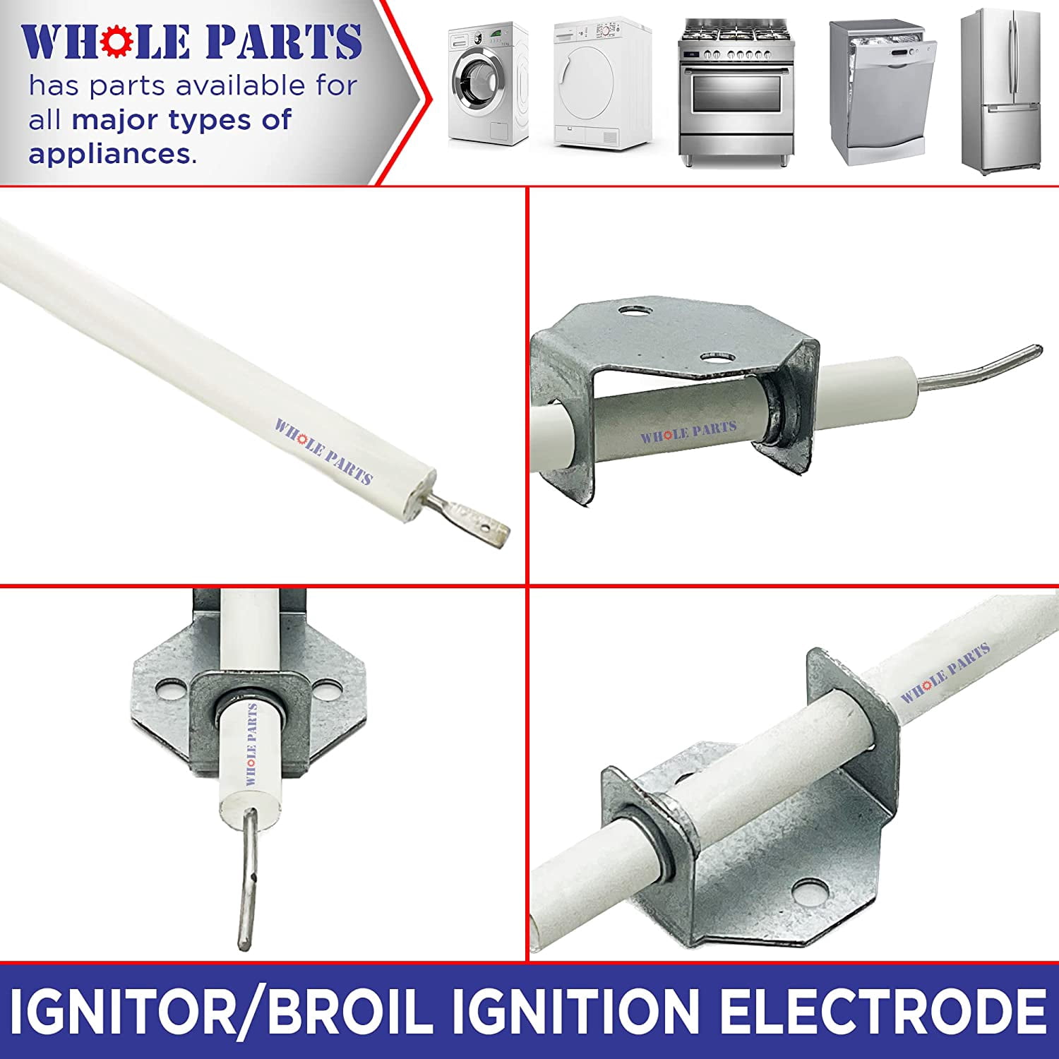 Whole Parts Ignitor/Broil Ignition Electrode Part# PB040171 - Replacement and Compatible with Some Viking Ranges or Ovens