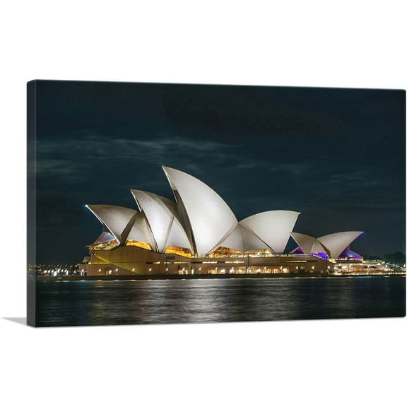 ARTCANVAS Sydney Opera House at Night Australia Canvas Art Print - Size: 26" x 18" (1.50" Deep)
