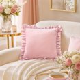 thumbnail image 4 of Kojanyu Ruffle Throw Pillow Cover, Solid Color Decorative Cushion Case, Romantic Ruffled Pillow for Sofa Bed Decor and Living Room Accent., 4 of 7