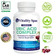 Uric Acid Cleanse for Men & Women | Immediate Relief | Pure Tart Cherry, Milk Thistle, Devils Claw, Chanca Piedra, Turmeric, Pomegranate | Cleanse & Detox | Vegan | 60 Veg Capsules | Made in USA
