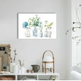 thumbnail image 3 of Thanksgiving Christmas Gift Flowers Wall Art Vintage Blue White Floral Canvas Wall Decor Retro Botanical Glass Bottle Canvas Rustic Wooden Board Canvas Prints Living Room Bedroom Wall Decor 16" X 12", 3 of 6