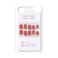 thumbnail image 2 of Polvo para uñas, parches para decoración de uñas, 24 uñas postizas cortas con parches de pegamento gelatinoso, uñas de ataúd, 2 of 2