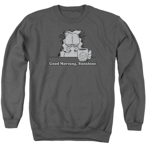 Garfield Good Morning Sunshine Adult Crewneck Sweatshirt Charcoal