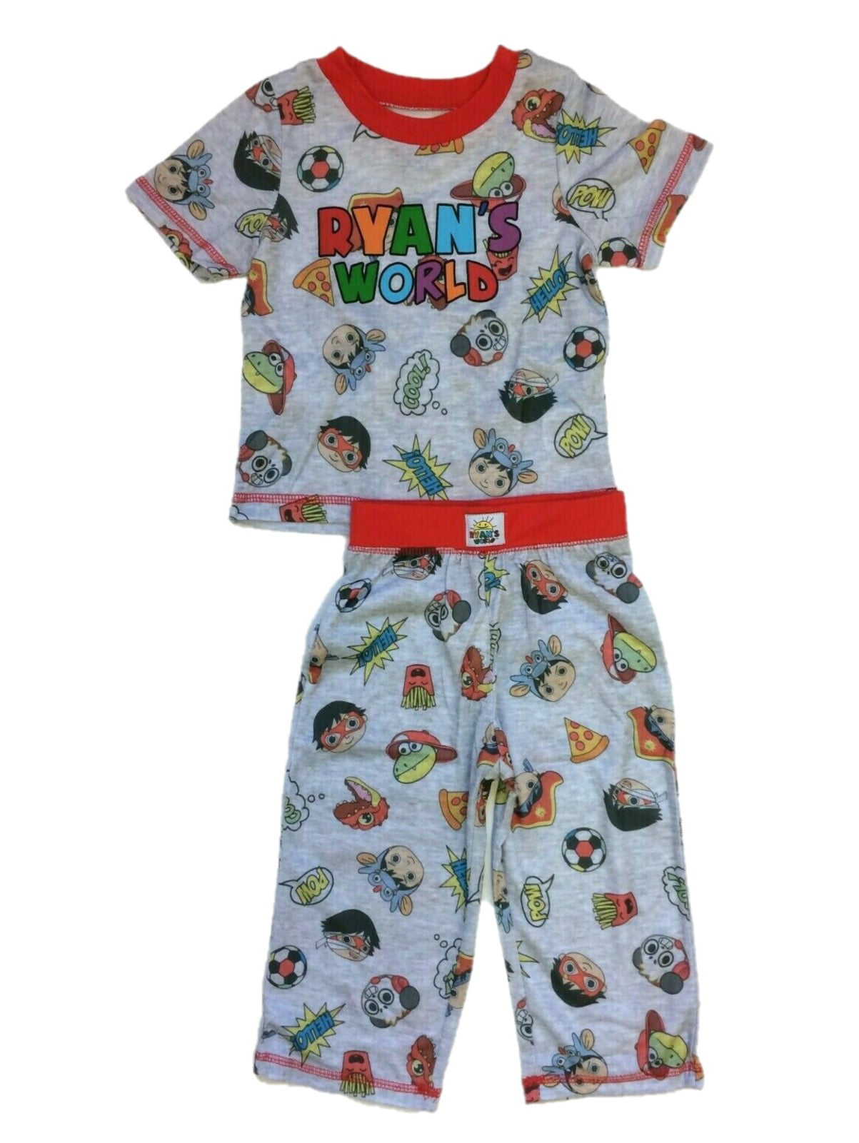Boys Ryan's World Pyjamas Kids Toy Reviews 2 to 8 Years Red Grey Ryans World 