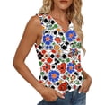 thumbnail image 5 of Tank Top for Women V Neck Sleeveless Fashion Vintage Loose Fit Graphic Leaf Print Lightweight Breathable Summer Top, 5 of 6