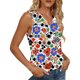thumbnail image 5 of TaTaai Ladies Sleeveless Camisole Tshirt V Neck Strap Detail Printed Casual Top Lightweight Spring Summer Daily Wear Gift, 5 of 6