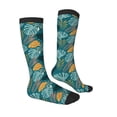 thumbnail image 3 of Picia Women Crew Soft Moisture-wicking Socks Tropical Leaves Pattern Design Cotton Socks, One Size fit All, 3 of 9