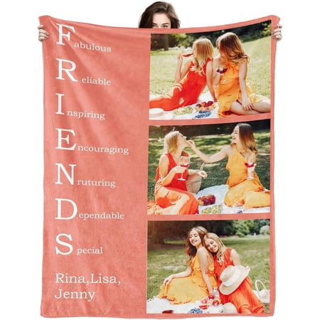 AISENIN Custom Blanket with Picture Customized Photo Throw Blankets Personalized Couple Gifts for Boyfriend Girlfriend Wife Husband Christmas Valentines Day Birthday Lover Dog Gifts