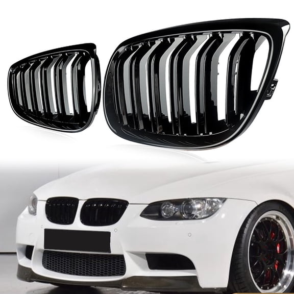 For BMW E92 E93 3-Series M3 Coupe 2D 2007-2013 Front Kidney Grille Grill Gloss Black